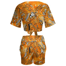 Load image into Gallery viewer, African wax batik Print | Separates| Two Piece  Romper Set| beach set| Engagement Party outfit| Bachelorette|
