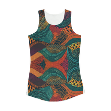 Load image into Gallery viewer, Kente Kaleidoscope| African Wax Print | African Pattern|  Women Performance Yoga Tank Top
