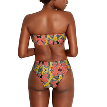 Load image into Gallery viewer, Womens&#39;s African Print | Two Piece Bikini Swimsuit| African Wax print| Bandu top|  up to 2x
