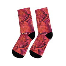 Load image into Gallery viewer, Serengeti Sunset| Recycled Poly Socks| African Wax Print| Pink, Orange, &amp; Purple |
