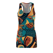 Load image into Gallery viewer, Sahara Sands | Women&#39;s Cut &amp; Sew Racerback Dress | Bold, Elegance ,Vibrant | African Wax Print Batik |
