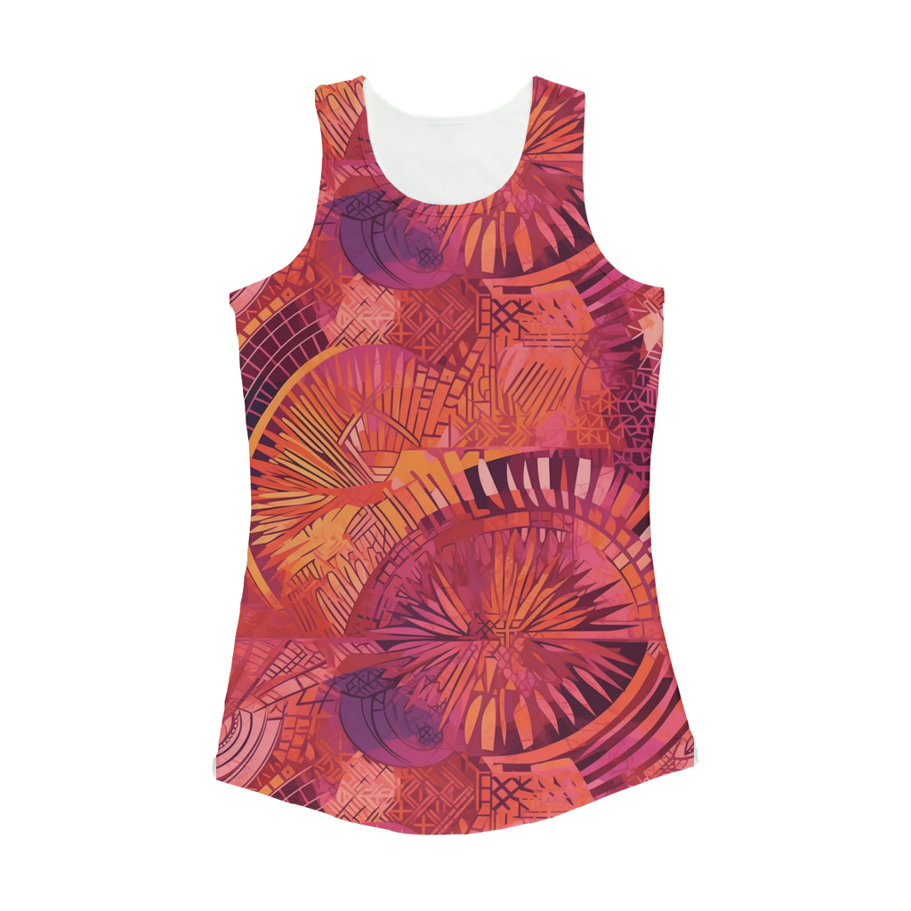 Serengeti Sunset | African Wax Print |  Women Performance Yoga Tank Top