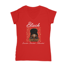 Load image into Gallery viewer, Black In Tech Collection | Black Innovator | Classic Women&#39;s V-Neck T-Shirt
