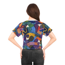 Load image into Gallery viewer, | Kiki | Crop Tee |  African Wax Pattern Crop Tee |  Lightweight and Breathable  Silky Fabric |
