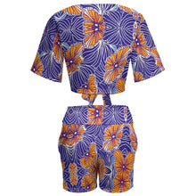 Load image into Gallery viewer, African wax batik Print | Separates| Two Piece  Romper Set| beach set| Engagement Party outfit| Bachelorette|
