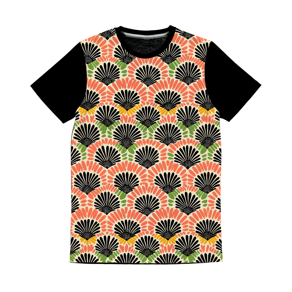 Adire Allure | African Wax Print | Classic Sublimation Panel T-Shirt