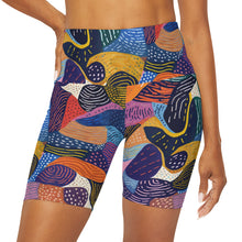 Load image into Gallery viewer, Kiki | Yoga Shorts | African Wax Print | Soft and Comfortable | High-Rise Butter Soft Leggings | Women&#39;s Workout Biker Shorts |
