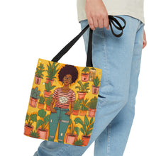 Load image into Gallery viewer, Plant Mom Collection | Sunshine | Tote Bag | Black Woman | By Her Beloved Plant Babies |
