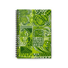 Load image into Gallery viewer, Sankofa Splendor | African Wax Print | Green Tribal Spiral Notebook - Ruled Line | Journal
