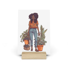 Load image into Gallery viewer, Plant Mom Collection | Kesha | Gallery Board with Stand | Black African American Women Plant Mom| Orange
