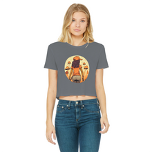 Load image into Gallery viewer, Mushroom Magic | Black Girl Wonder Lust | Classic Women&#39;s Cropped Raw Edge T-Shirt
