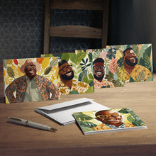 Load image into Gallery viewer, Black &amp; Bold Collection:  Black Men Bundle Multi-Design Greeting Cards (5-Pack)
