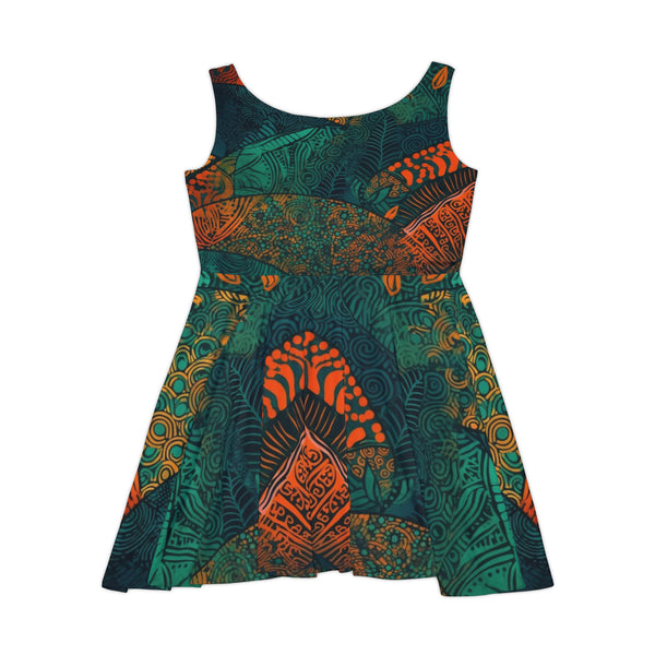 | Kente Kaleidoscope | Women's Skater Dress|  African Wax Print|