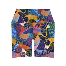 Load image into Gallery viewer, Kiki | Yoga Shorts | African Wax Print | Soft and Comfortable | High-Rise Butter Soft Leggings | Women&#39;s Workout Biker Shorts |
