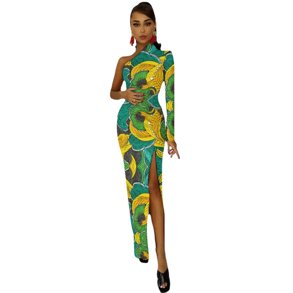 Bold and Glamorous African Print Bodycon Dress with Half Sleeves | Ideal for Celebrations| African Wax Pattern| Half Sleeve Slit Dress | Stand Out in Style