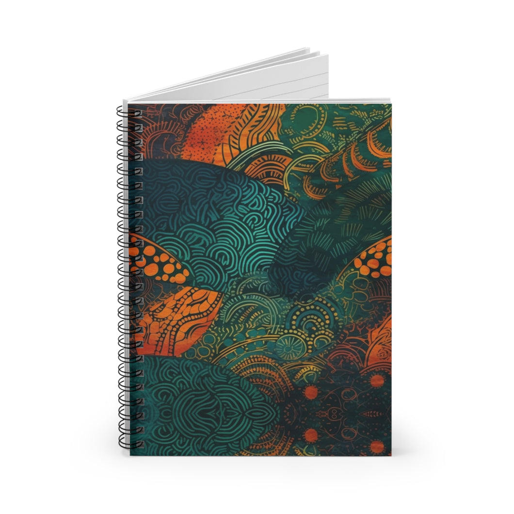 Ndebele Harmony| Spiral Notebook - Ruled Line | African Wax Print |