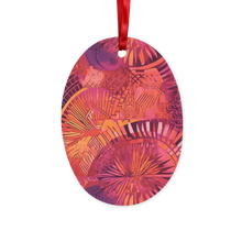 Load image into Gallery viewer, Serengeti Sunset | African Wax Print | Ceramic Hanging Ornament
