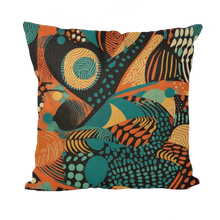 Load image into Gallery viewer, Serengeti Sunset | African Wax Print | Bold Elegance: Vibrant African Batik | Throw Pillow with Insert |
