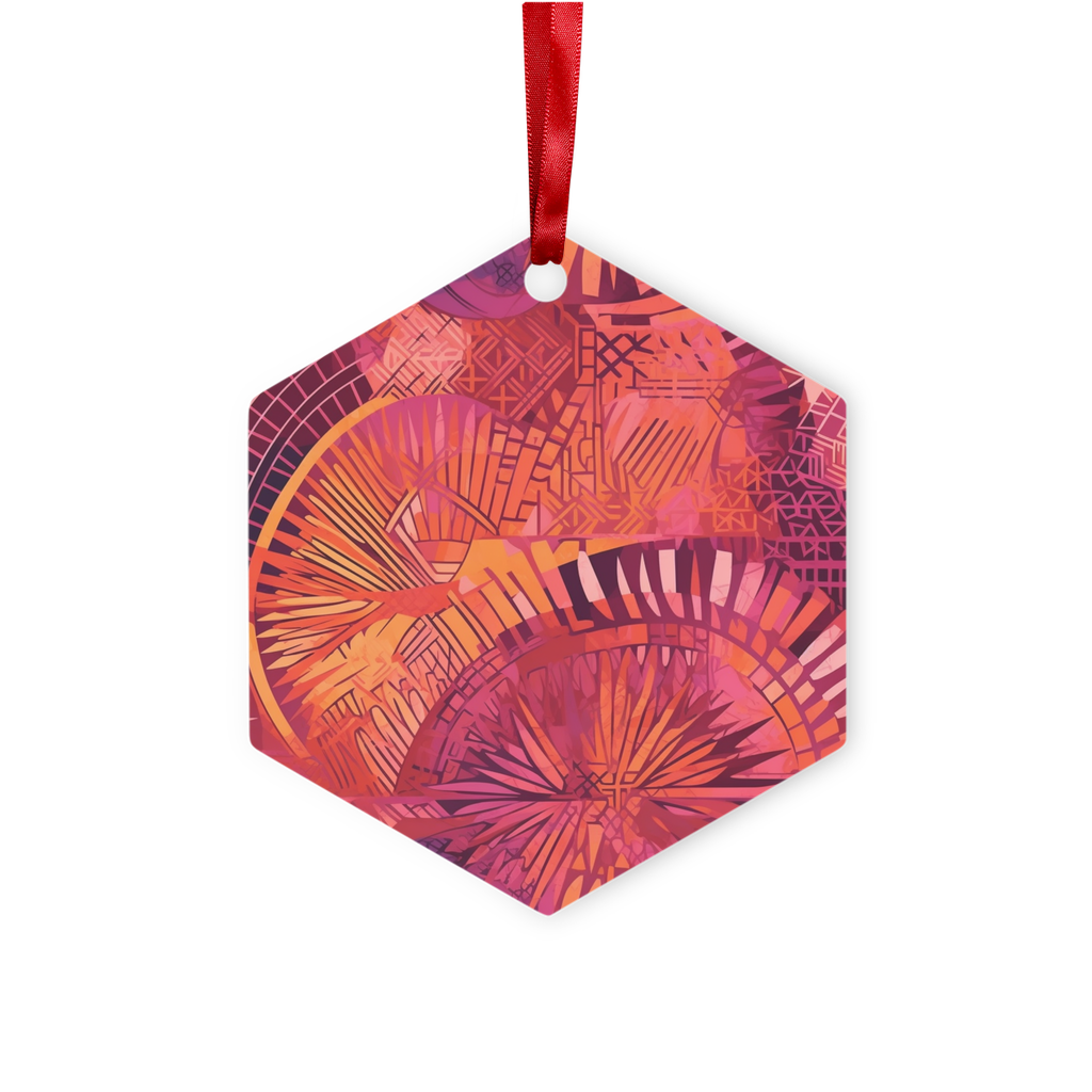 Serengeti Sunset | African Wax Print | Metal Hanging Ornament