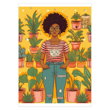 Load image into Gallery viewer, Plant Mom Collection | Sunshine | Folded Cards | Black Woman | By Her Beloved Plant Babies |
