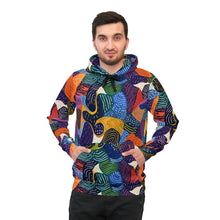 Load image into Gallery viewer, &quot;Kiki African Wax Print Athletic Hoodie | Unisex Workout Sweatshirt | Sustainable Athleisurewear | Versatile Unisex Design|
