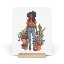 Load image into Gallery viewer, Plant Mom Collection | Kesha | Gallery Board with Stand | Black African American Women Plant Mom| Orange
