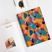 Load image into Gallery viewer, Kalahari Kaleidoscope | Spiral Notebook - Ruled Line | African Wax Print | Orange, Teal |
