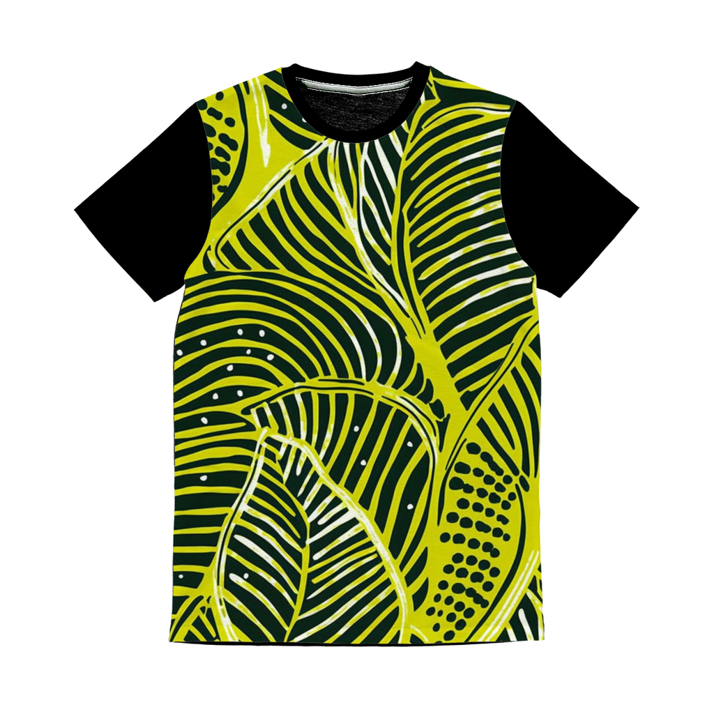 | Shweshwe Splendor | African Wax Print | Classic Sublimation Panel T-Shirt