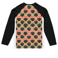 Load image into Gallery viewer, Adire Allure | African Wax Print | Sublimation Baseball Long Sleeve T-Shirt
