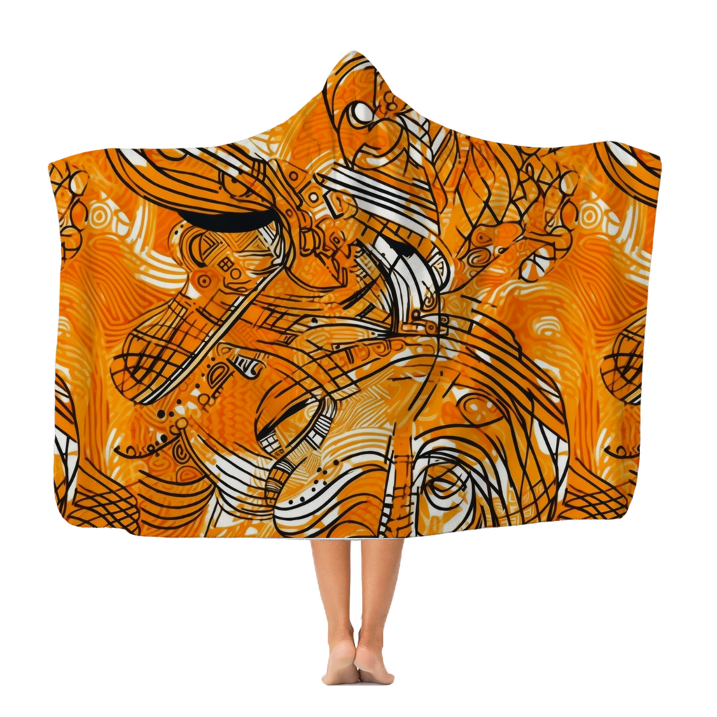 Maasai Magic| African Wax Print | Classic Adult Hooded Blanket