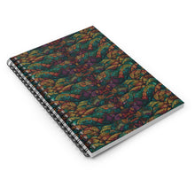 Load image into Gallery viewer, Shona Splendor | Spiral Notebook | Ruled Line | African Wax Print | Green, Blue|
