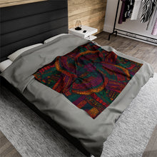 Load image into Gallery viewer, Tuareg Tempest | Velveteen Plush Blanket| Snuggle up  to this African Wax Print|
