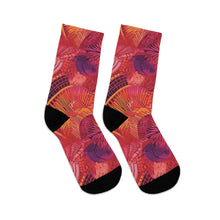 Load image into Gallery viewer, Serengeti Sunset| Recycled Poly Socks| African Wax Print| Pink, Orange, &amp; Purple |
