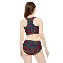 Load image into Gallery viewer, Tuareg Tempest | Sporty Racerback Bikini Set |. Set The Pace with | African Wax Print |
