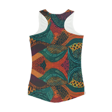 Load image into Gallery viewer, Kente Kaleidoscope| African Wax Print | African Pattern|  Women Performance Yoga Tank Top
