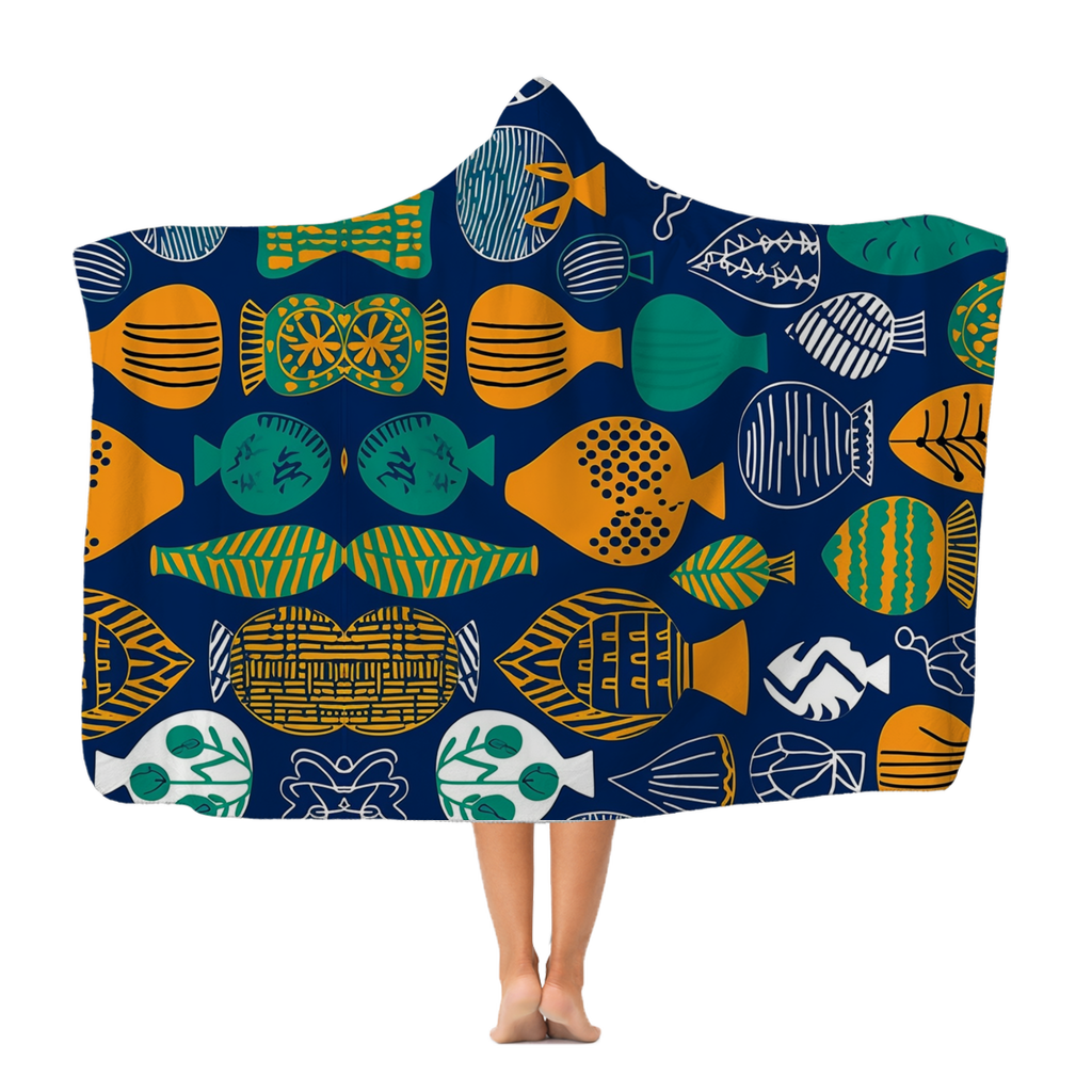 Venda Vibrance| African Wax Pattern| African Print  Premium Adult Hooded Blanket