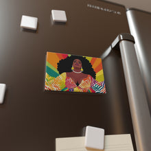 Load image into Gallery viewer, | Pride | African American Rainbow Queen | Button Magnet | Rectangle |
