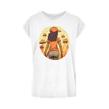 Load image into Gallery viewer, Mushroom Magic | Black Girl Wonder Lust | Women&#39;s Extended Shoulder T-Shirt XS-5XL
