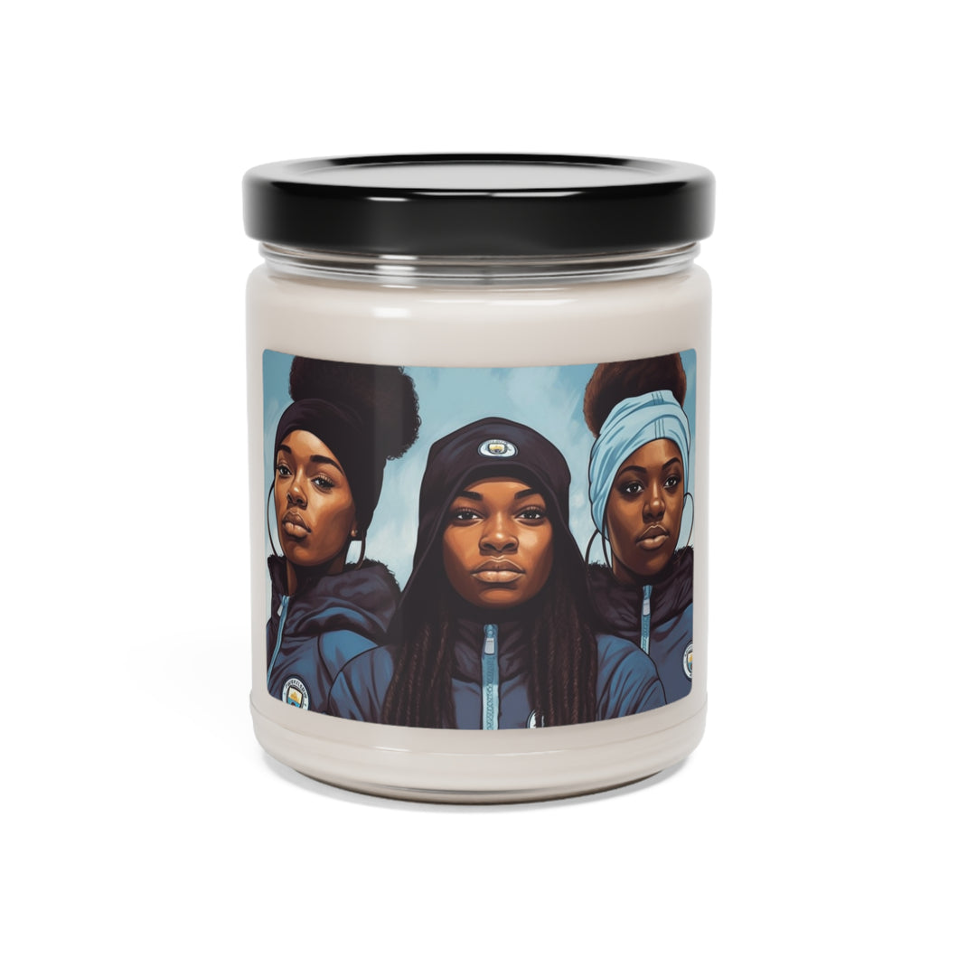 Soccor Love Collection: Black owned, Man City, Citizens, Manchester city football club, Scented Soy Candle, 9oz