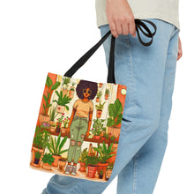 Load image into Gallery viewer, Plant Mom Collection | Peach Dream | Tote Bag | Black Woman | By Her Beloved Plant Babies
