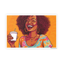 Load image into Gallery viewer, Coffee Break Collection| Black African American Women with Coffee | Black Joy| Orange |
