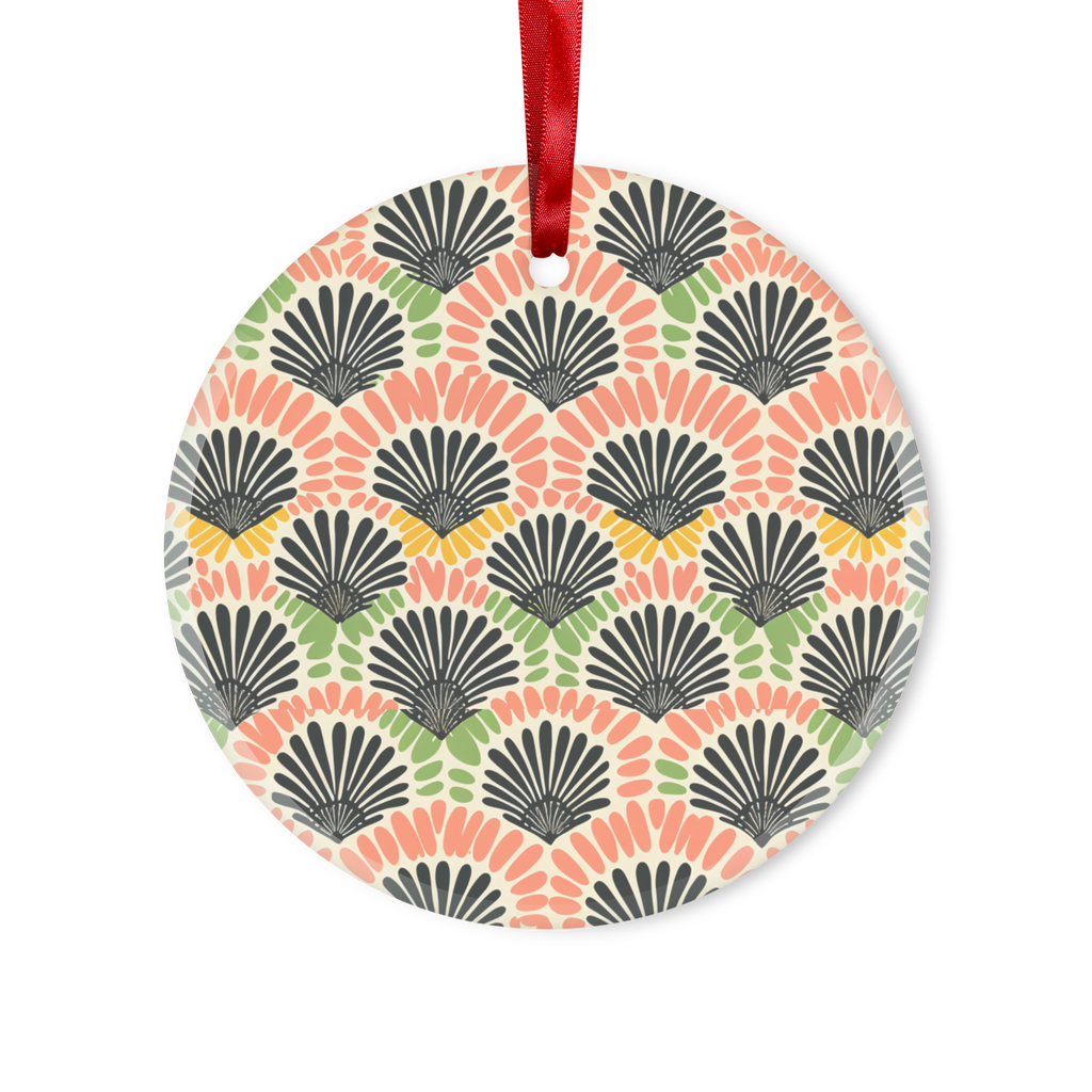 Adire Allure | African Wax Print | Glass Hanging Ornament