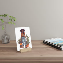 Load image into Gallery viewer, Plant Mom Collection | Kesha | Gallery Board with Stand | Black African American Women Plant Mom| Orange
