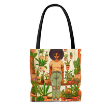 Load image into Gallery viewer, Plant Mom Collection | Peach Dream | Tote Bag | Black Woman | By Her Beloved Plant Babies
