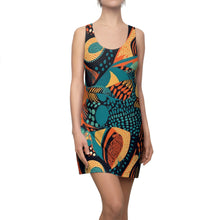 Load image into Gallery viewer, Sahara Sands | Women&#39;s Cut &amp; Sew Racerback Dress | Bold, Elegance ,Vibrant | African Wax Print Batik |
