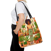 Load image into Gallery viewer, Plant Mom Collection | Peach Dream | Tote Bag | Black Woman | By Her Beloved Plant Babies
