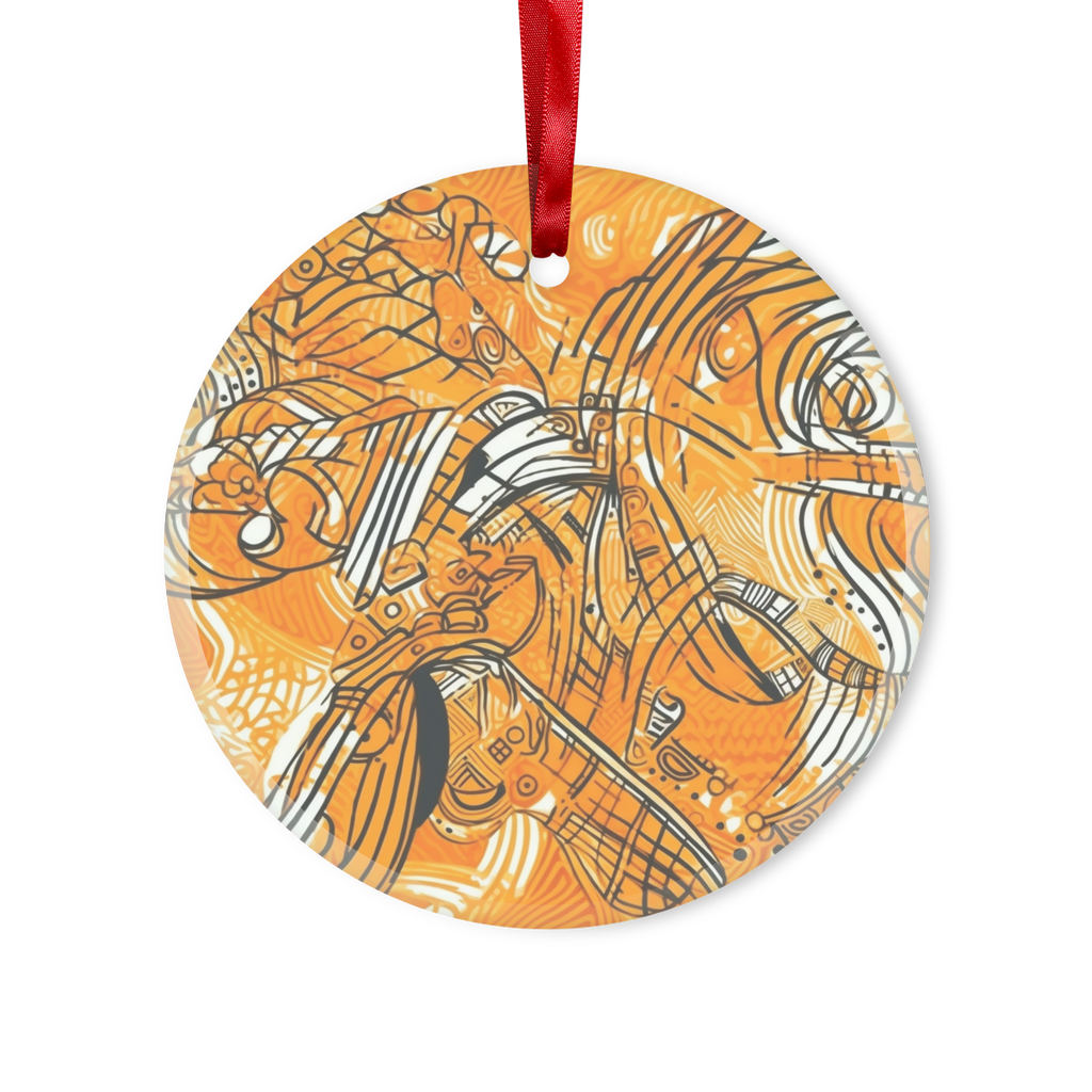 Maasai Magic| African Wax Print | Glass Hanging Ornament