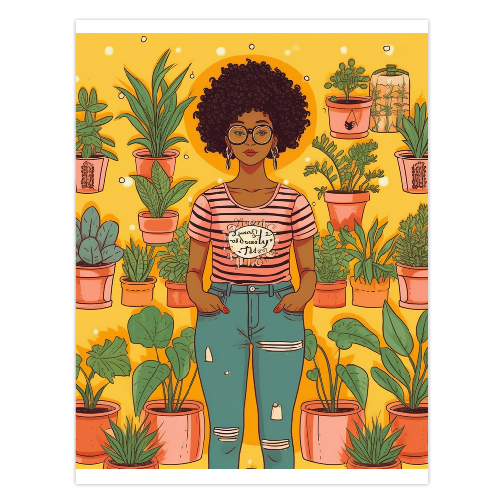 Plant Mom Collection | Sunshine | Folded Cards | Black Woman | By Her Beloved Plant Babies |