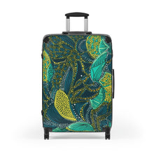 Load image into Gallery viewer, Wonderlust Collection | Zanzibar Zest | Mid- sized  Rolling Suitcase | African Wax print | African Inspired Rolling Suitcase
