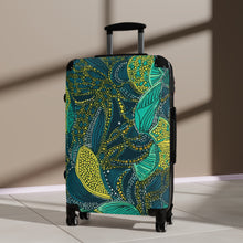 Load image into Gallery viewer, Wonderlust Collection | Zanzibar Zest | Mid- sized  Rolling Suitcase | African Wax print | African Inspired Rolling Suitcase
